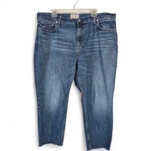 Everlane The Cheeky Denim Jean Crop Raw Hem Size 35 Medium Wash